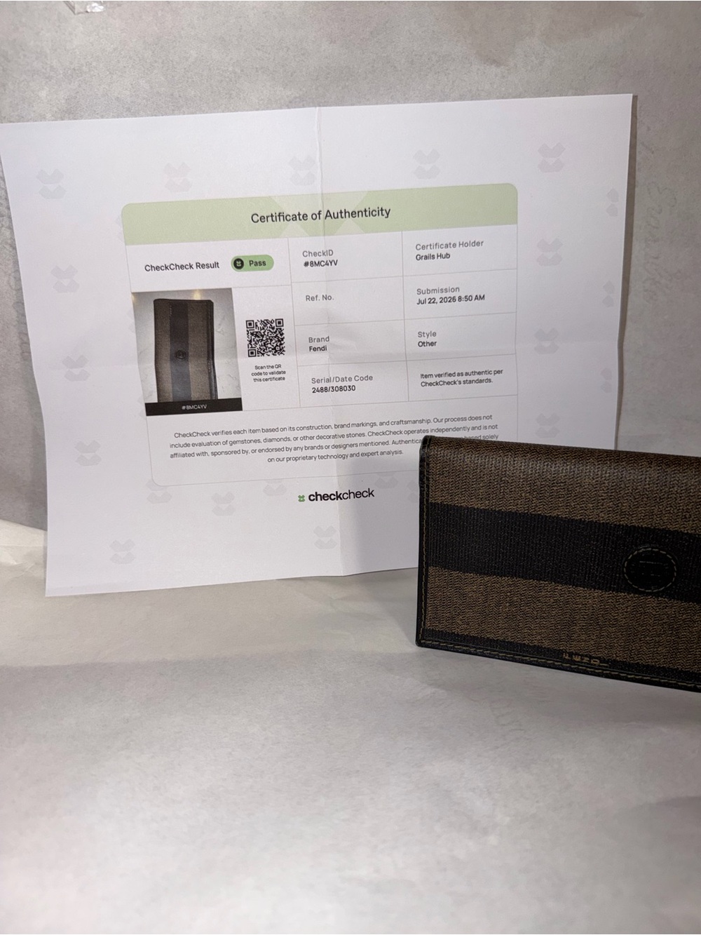 Fendi Brown and Black Vertical Stripe Long Wallet - Picture 13 of 16
